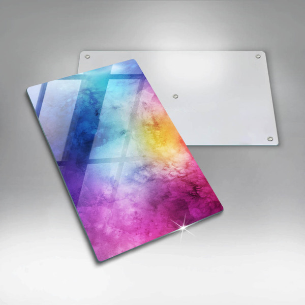 Copri fornello cucina Spruzzi di acquerello arcobaleno