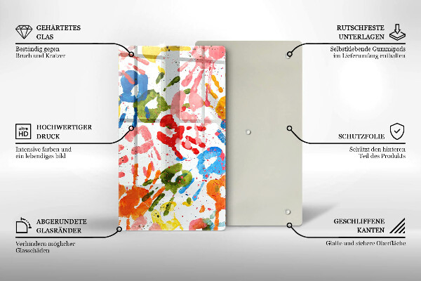 Copri fornello cucina Tracce delle mani dei bambini