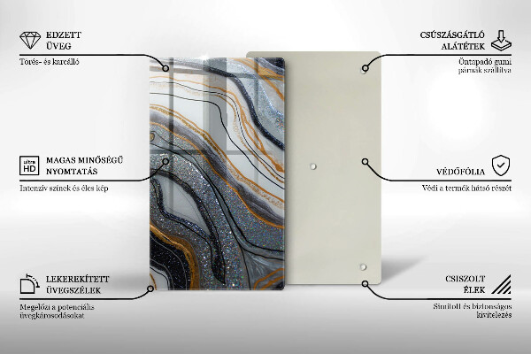 Copri piano induzione roccia con oro