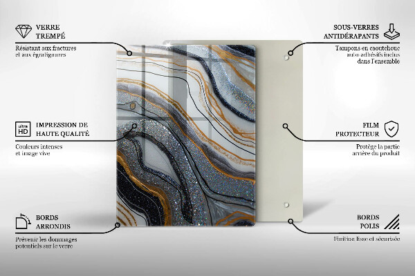 Copri piano induzione roccia con oro
