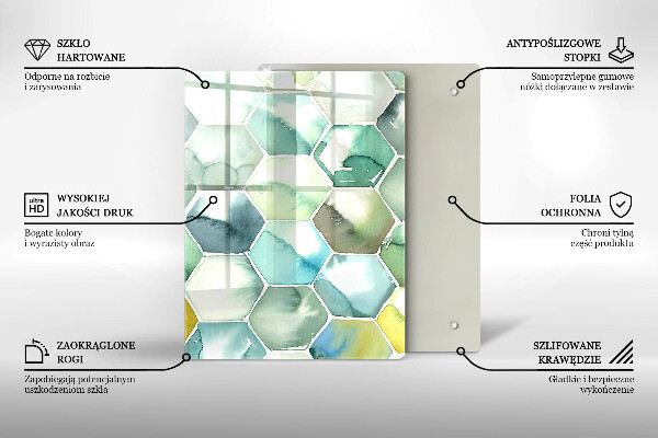 Copri piano induzione Esagoni dell'acquerello