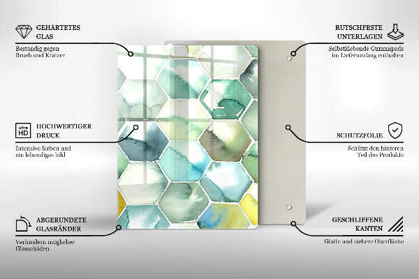 Copri piano induzione Esagoni dell'acquerello