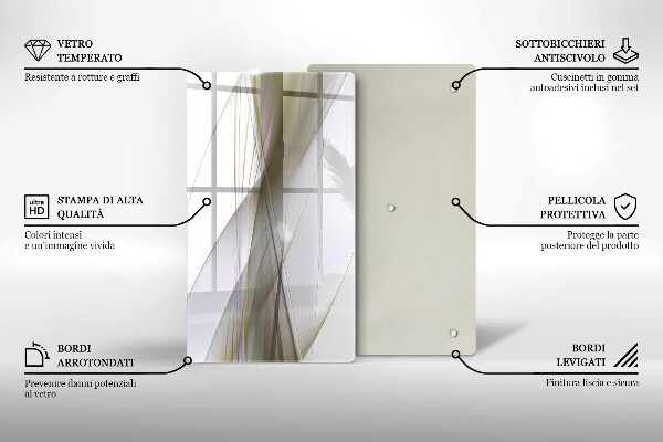 Copri piano induzione Disegno di linee astratte