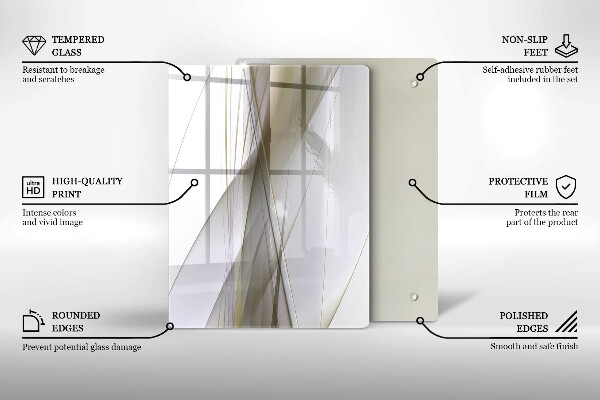 Copri piano induzione Disegno di linee astratte