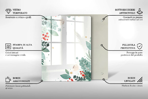 Copri piano induzione Foglie ad acquerello