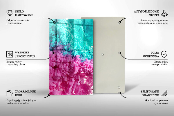 Copri piano induzione Fumo rosa-turchese