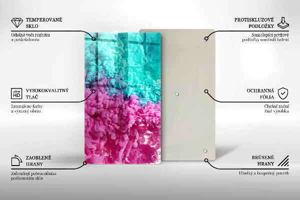 Copri piano induzione Fumo rosa-turchese