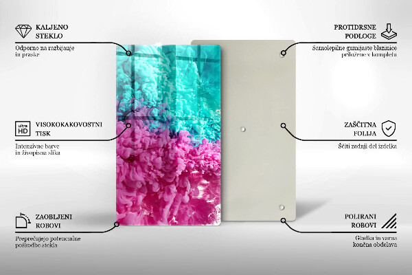 Copri piano induzione Fumo rosa-turchese