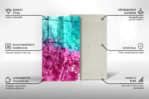 Copri piano induzione Fumo rosa-turchese