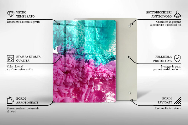 Copri piano induzione Fumo rosa-turchese