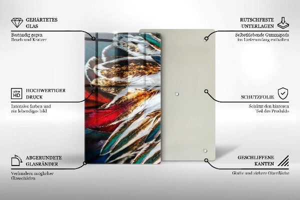 Copri piano induzione Piume di uccelli boho