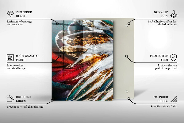 Copri piano induzione Piume di uccelli boho