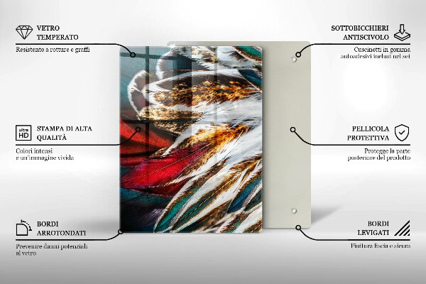 Copri piano induzione Piume di uccelli boho