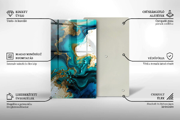 Copri piano cottura Astrazione turchese