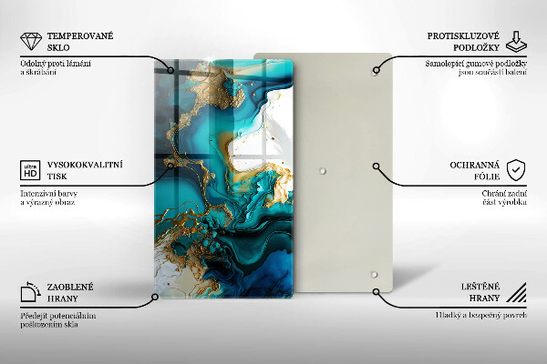 Copri piano cottura Astrazione turchese