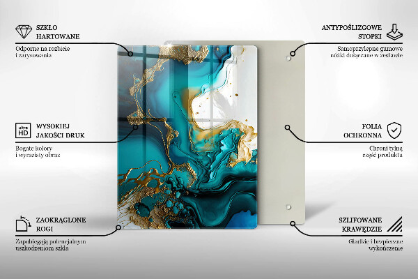 Copri piano cottura Astrazione turchese