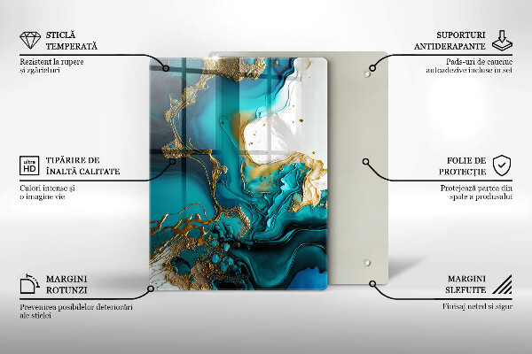 Copri piano cottura Astrazione turchese