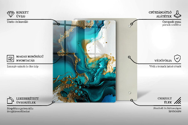 Copri piano cottura Astrazione turchese