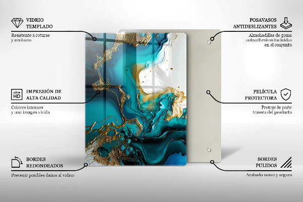 Copri piano cottura Astrazione turchese