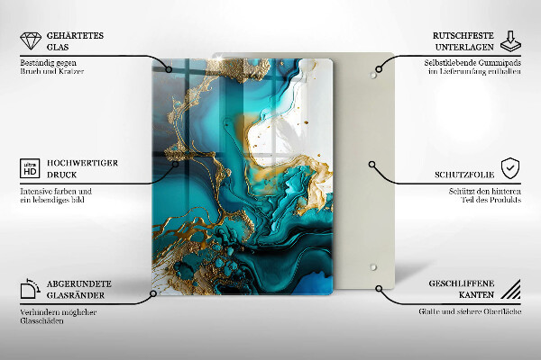 Copri piano cottura Astrazione turchese