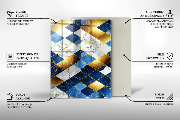 Copri piano cottura Rombi di marmo dorato
