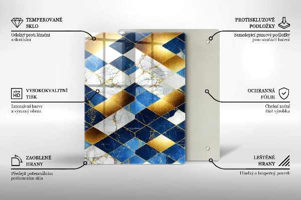 Copri piano cottura Rombi di marmo dorato