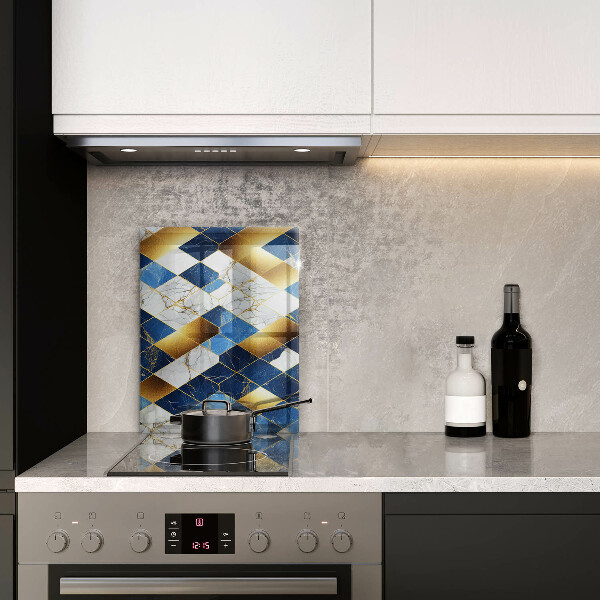 Copri piano cottura Rombi di marmo dorato