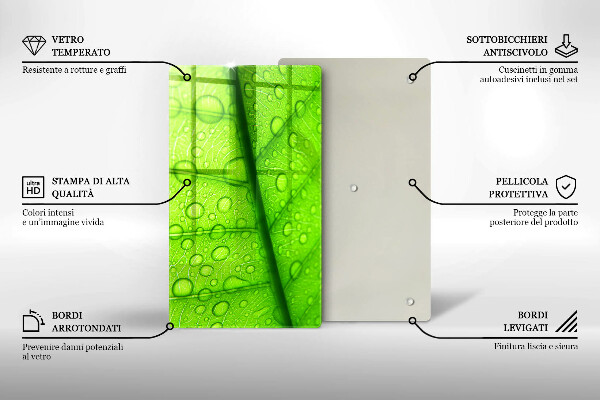 Copri piano cottura Primo piano di una foglia