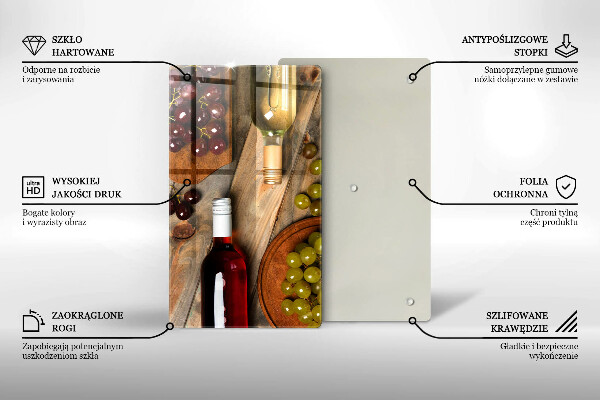 Copri piano cottura Bottiglie di vino e uva