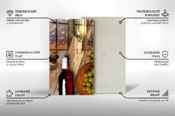 Copri piano cottura Bottiglie di vino e uva