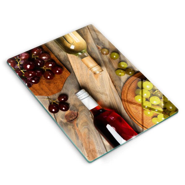 Copri piano cottura Bottiglie di vino e uva