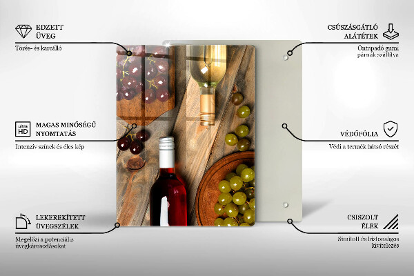 Copri piano cottura Bottiglie di vino e uva