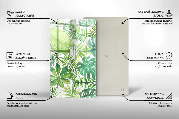 Copri piano induzione Foglie boho dell'acquerello