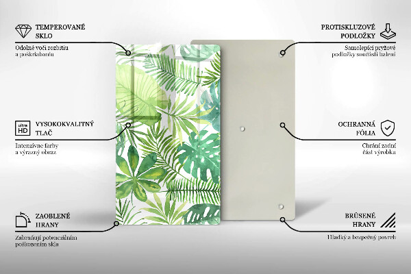 Copri piano induzione Foglie boho dell'acquerello