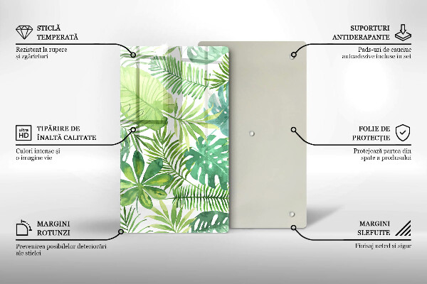 Copri piano induzione Foglie boho dell'acquerello