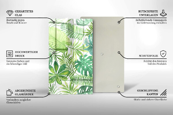 Copri piano induzione Foglie boho dell'acquerello