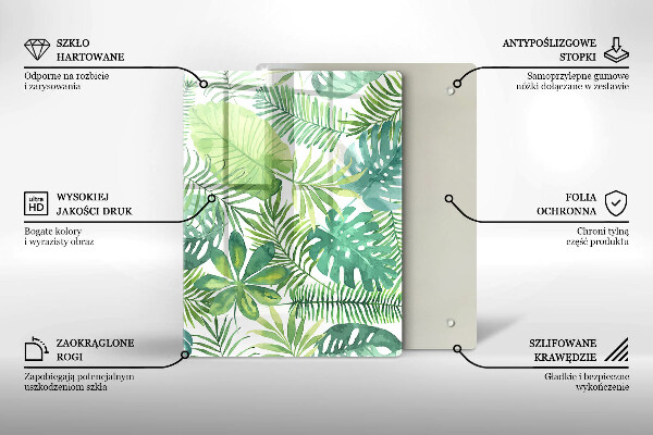 Copri piano induzione Foglie boho dell'acquerello