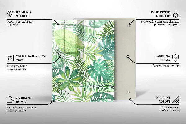 Copri piano induzione Foglie boho dell'acquerello