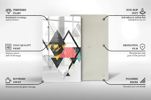 Copri piano induzione Triangoli astratti