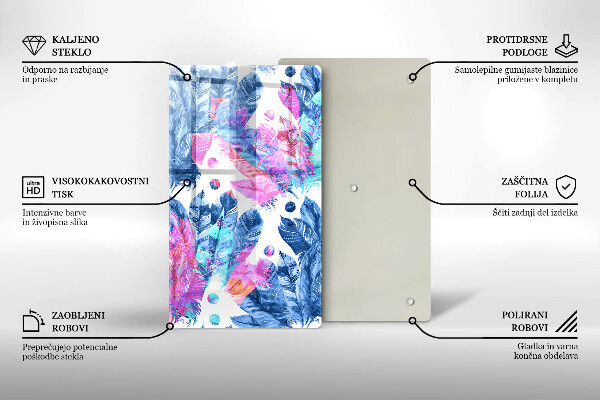 Copri piano induzione Illustrazione di piume boho