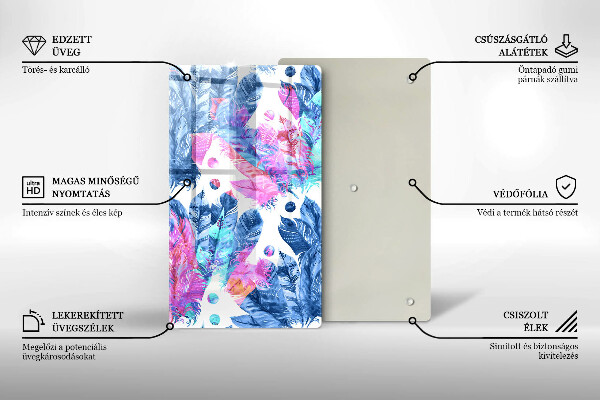 Copri piano induzione Illustrazione di piume boho