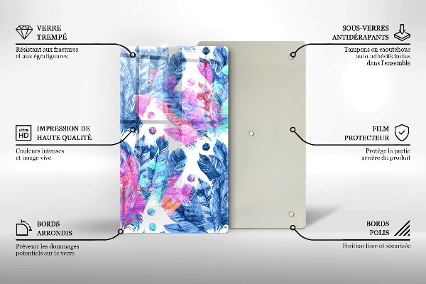 Copri piano induzione Illustrazione di piume boho