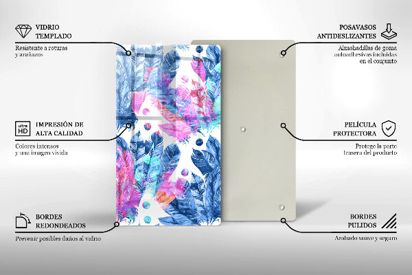 Copri piano induzione Illustrazione di piume boho