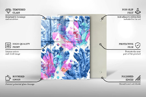 Copri piano induzione Illustrazione di piume boho