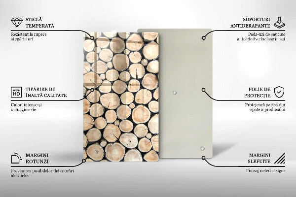 Copri piano induzione Tronchi d'albero in legno