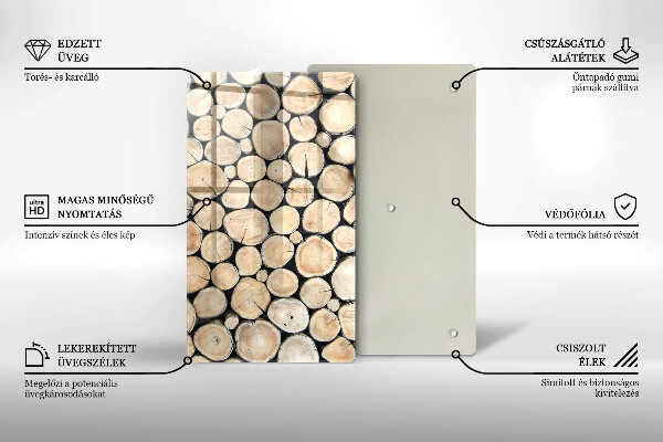 Copri piano induzione Tronchi d'albero in legno