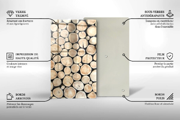 Copri piano induzione Tronchi d'albero in legno
