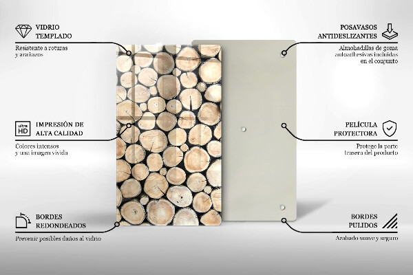 Copri piano induzione Tronchi d'albero in legno