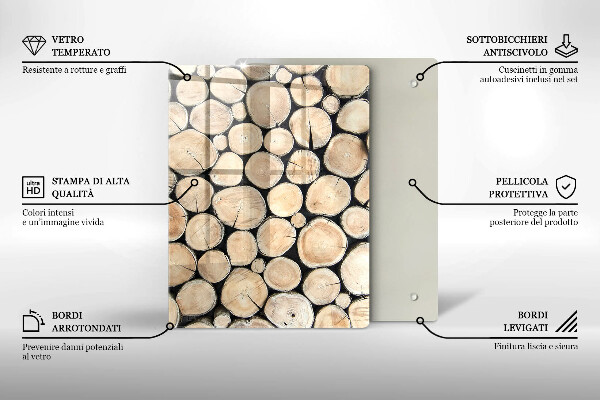 Copri piano induzione Tronchi d'albero in legno