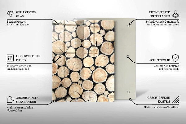 Copri piano induzione Tronchi d'albero in legno